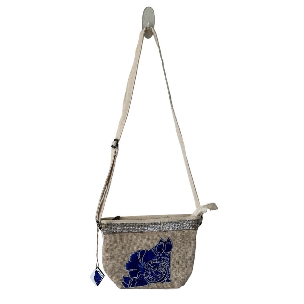 Laurel Burch Feline Clan Canvas Crossbody Cat Tote Handbag Purse